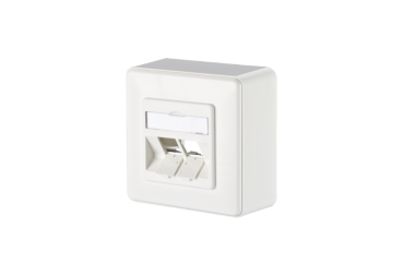 1309150002-E  Modul Anschlussdose AP 2 Port unbestück reinweiß