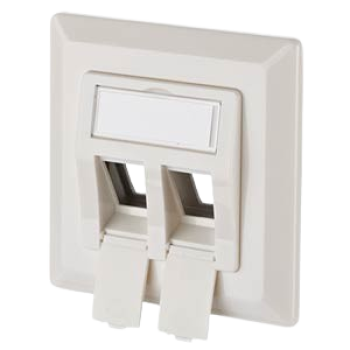 1309151002KE  Keystone Anschlussdose 2 Port unbestückt reinweiß