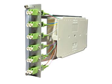 BGT06xLC-D OM5  BGT-SpleissBox-6xLC-D OM4 3HE/6/gr CSH 12Pgt 50/125 6Kup lindgrün