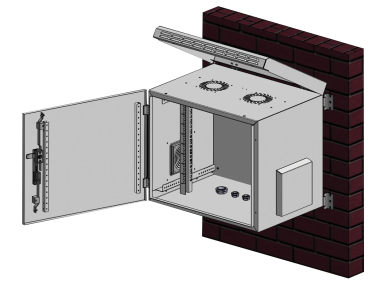 Preview: NRECW-124IP55GD  19" IP55 Wandgehäuse mit Glastüre 12HE 630x600x450