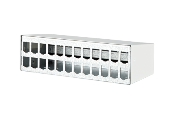 130861-2402-E  Modul AP-Gehäuse 2x12 Port reinweiß, unbestückt