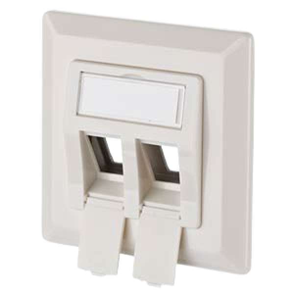 1309151002KE  Keystone Anschlussdose 2 Port unbestückt reinweiß