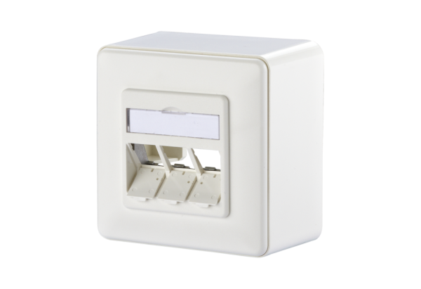 1309160002-E  Modul Anschlussdose AP 3 Port unbestückt reinweiß