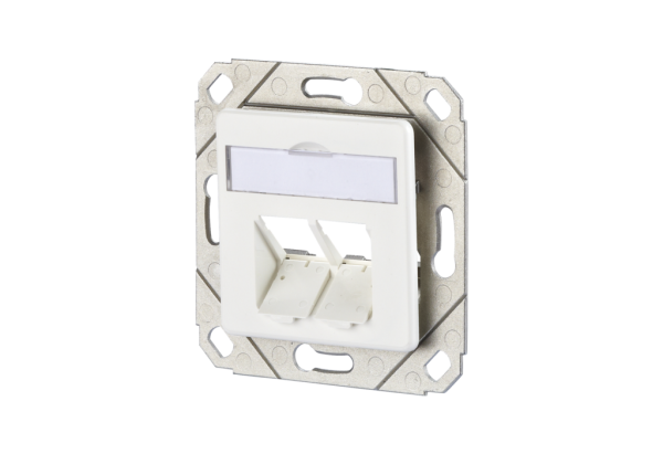 130B20D21102KE  Keystone Anschlussdose UPk 2 Port unbestückt reinweiß