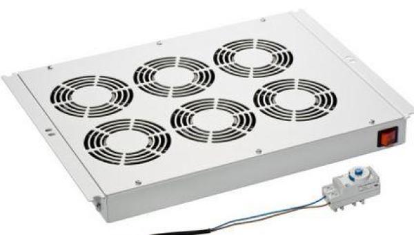 NRECS-RMFT200B  Serverschrank Lüfter für Boden- und Deckenmontage Inklusive 6 Lüfter mit Thermostat
