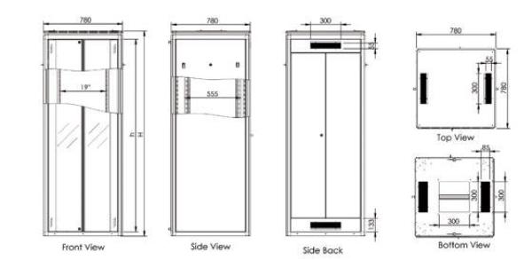 NREC-8428B  19'' Standschrank 42HE 2010x800x800